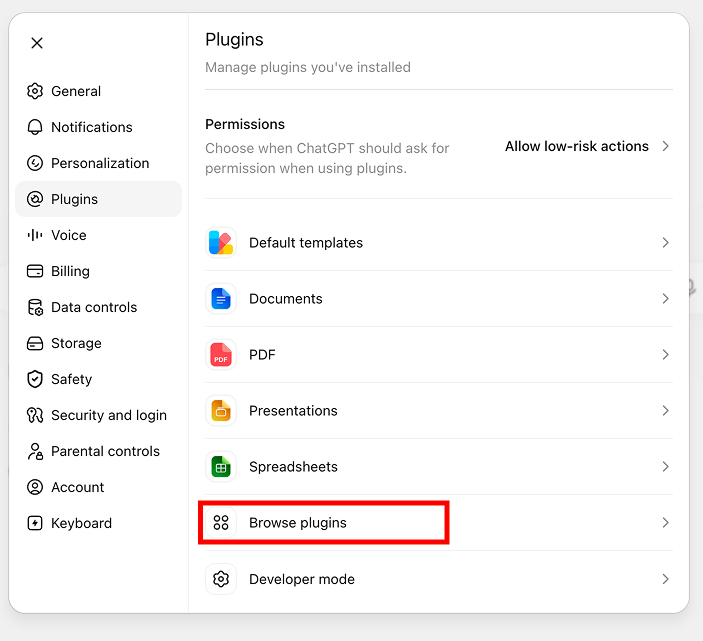 Browse Plugins in ChatGPT for Jibble MCP